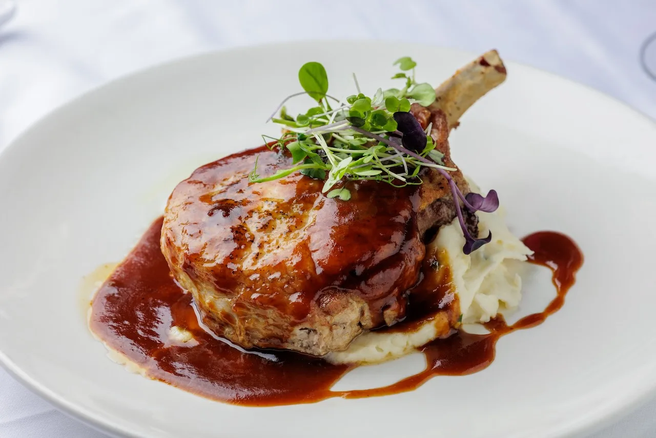 Food photography at Underhill's Crossing restaurant — plated course, Westchester NY